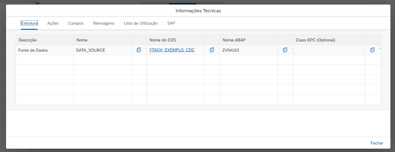 URL do serviço gerado no SAP